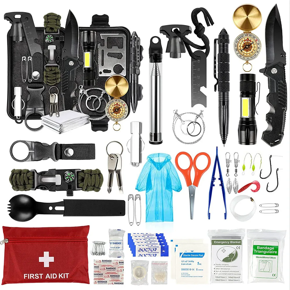 Survival Kit 54 in 1 Survival Gear and Equipment Emergency Survival Tools Gift for Men for Camping Hiking Outdoor Adventure