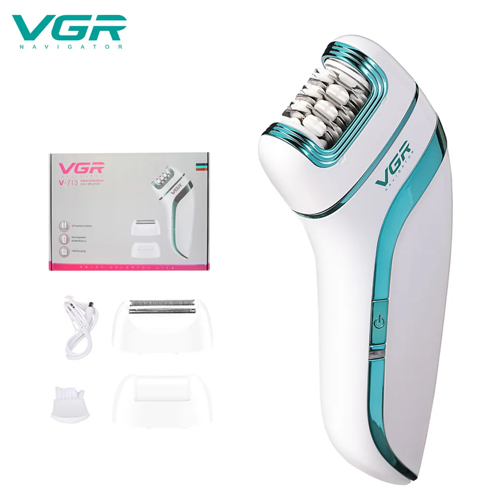 Hair Removal Epilator Hair Removal Tool Facial Hair Epilator VGR 3 in 1 Rechargeable Epilator For Women Facial Hair Remover Female Epilator Face Depilation Leg Body Shaver Callus Remover