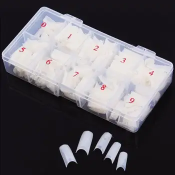 

500Pcs French Fake Nails Clear White Natural False Acrylic Nail Art Tips UV Gel DIY Long Lasting Full Cover Tips capsule ongle
