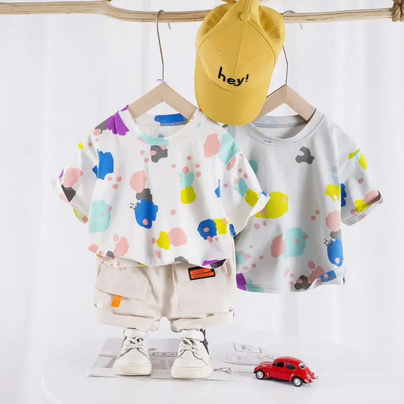 

Summer Baby Boys Girls Clothing Children Fashion full printe T Shirt Shorts 2Pcs/set Toddler Casual Clothes Suit Kids Outing set