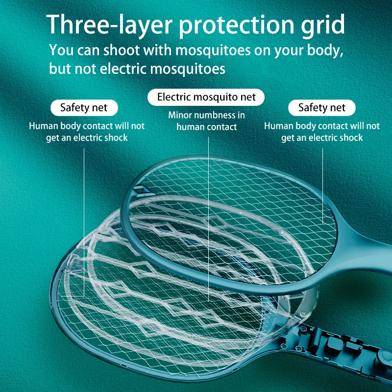 3000V 전기 파리 모기 찰싹 때림 살인자 USB 충전식 LED 램프 여름 모기 트랩 라켓 안티 곤충 버그 Zapper