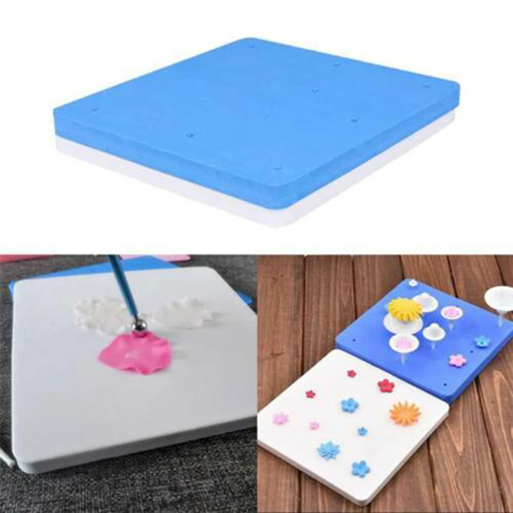 

2pcs/lot 12 Holes Square Shape Sponge Pad Kitchen Sugar Flowers Modelling Tools Sugar Art EVA Foam Fondant Cake Mat Making Tool