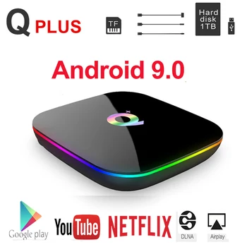 

QPlus Android 9.0 Smart TV Box Allwinner H6 Quad Core Set Top Box QPlus Android 4GB 32GB/64GB Playstore Youtube Wifi 4K HD TVbox