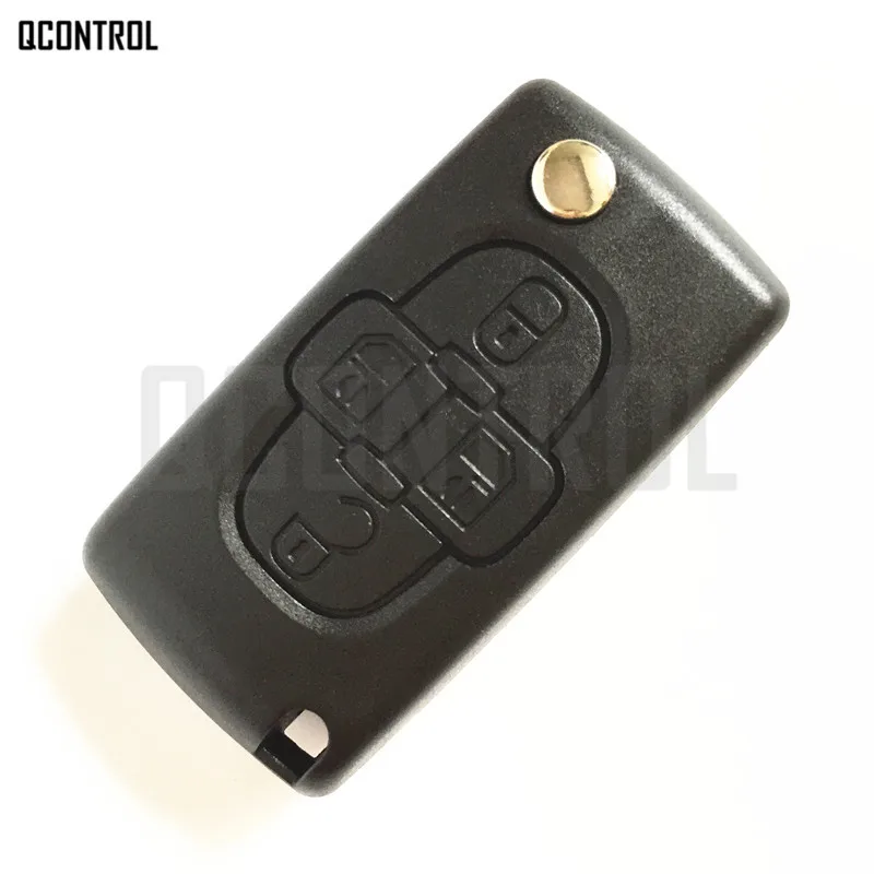 QCONTROL 4 кнопки автомобиля дистанционного ключа для Citroen C8 CE0523 с ID46(7941) чип HU83/VA2 лезвие 433 МГц ASK/FSK сигнал