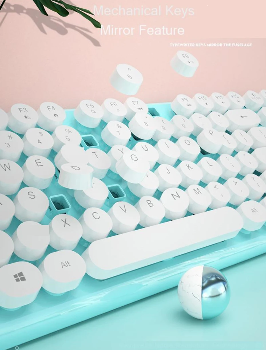 SeenDa 2.4G Wireless Bluetooth Keyboard Mouse Combos for Computer Phone Switch Between Bluetooth& 2.4G Connect Up to 3 Devices