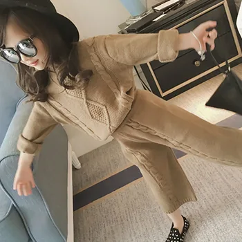 

Baby Autumn Winter Girls Korean Cotton Casual Solid 2020 New Long Sleeve Children's Clothing Warm Outfits Sweater Set 5 6 Years