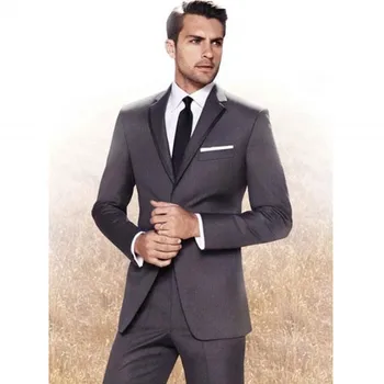 

Custom Made Slim Suit Male Suits Nochted Lapel Men Suits Prom Groomsman Tuxedos Men Wedding Suits (Jacket+Pant)