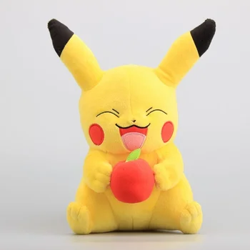 

Anime Smiling Pikachu with Apple Plush Toys Stuffed Dolls Chilren Gift Cute Brinquedos 10" 25 CM