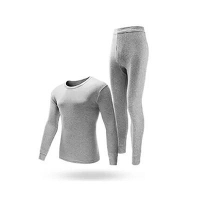 Gray sets Зимний, мужской, плотный, теплый, теплые леггинсы, комплекты топов и штанов, облегающее осеннее Мужское нижнее белье высокого качества для папы-30 °-40 ° - Color: Gray sets