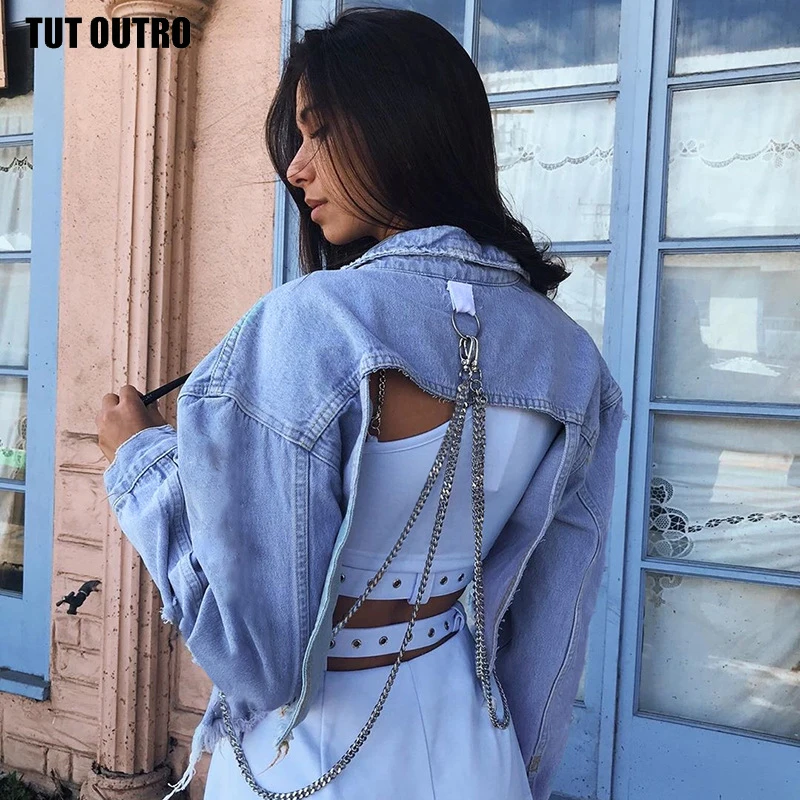 backless denim jacket