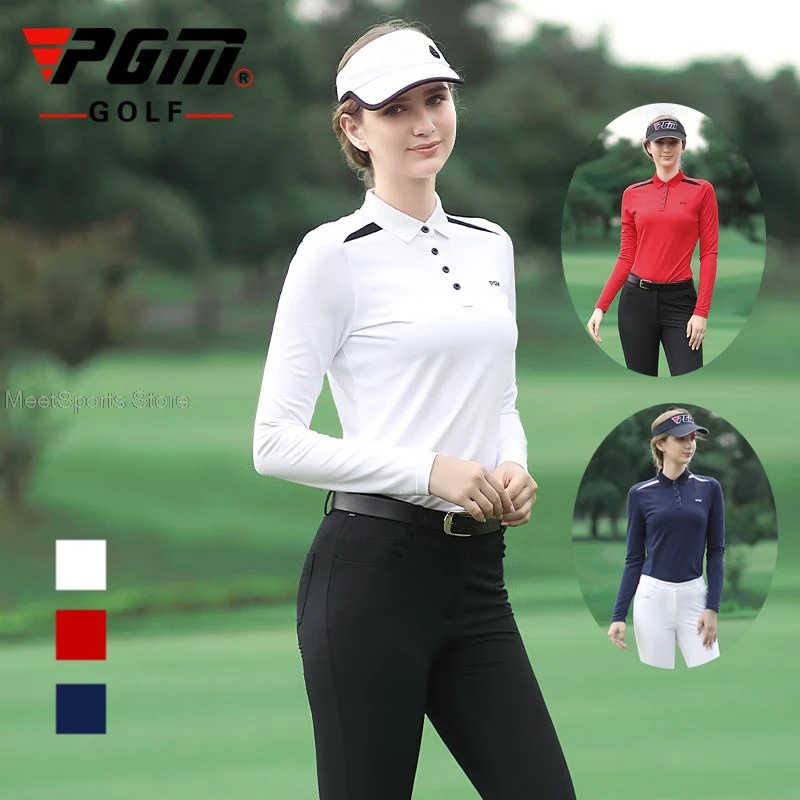 Pgm Golf Women's Long Sleeve T Shirt Sports Wear Spring Autumn Outdoor