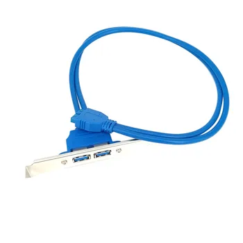 

USB 3.0 Back Panel Expansion Bracket to 20-Pin Header Cable (2-Port) Extension Cable Connector F823
