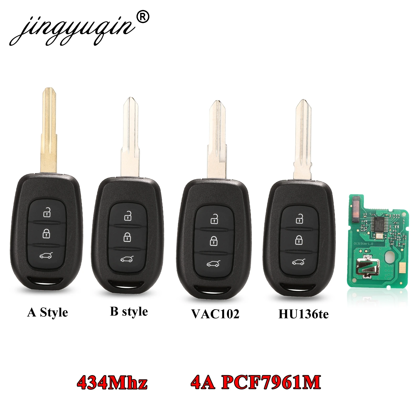 Пульт дистанционного управления jingyuqin с чипом PCF7961M HITAG AES для Renault Sandero Dacia Logan Lodgy