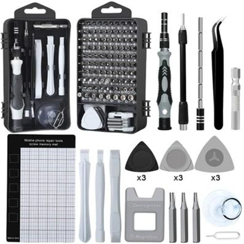 

Practical Phone Repair Tools Kit Screwdriver Set Precision 122 In 1 Magnetic Torx Hex Bit Screw Driver Bits Insulated Multitools