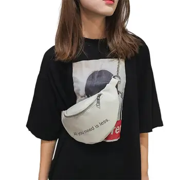 

PinShang Woman Mini Zipper Chest Bag PU Leather Cross-body Travel Casual Single Shoulder Handbag