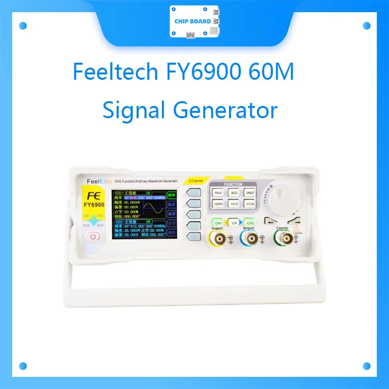 FeelTech FY6900-generador de señal de función de pulso de forma de onda, 60M, 20M, DDS, de doble canal, de alta calidad