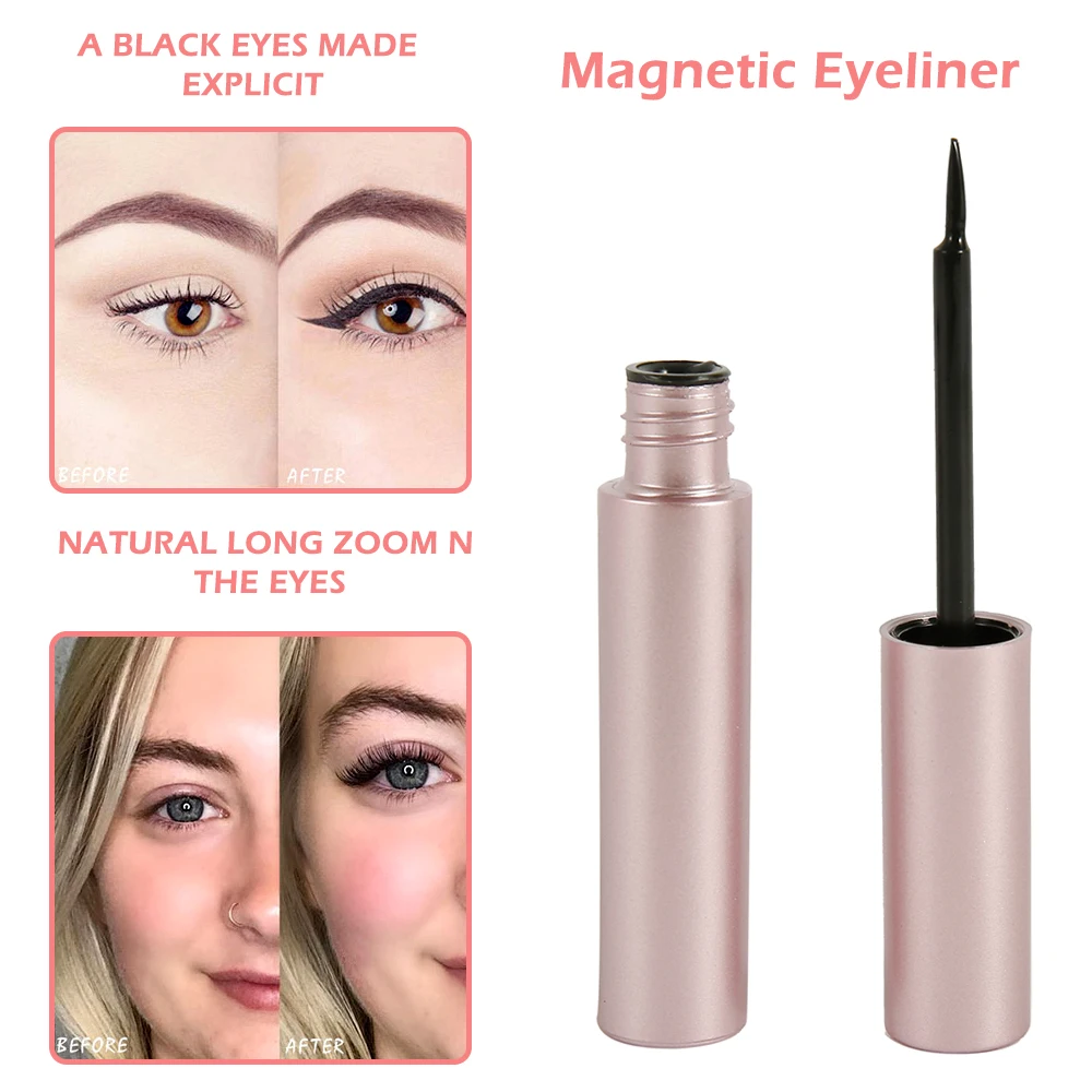 Faux Cils magnestique Naturel Магнитная жидкая подводка для глаз и магнитные накладные ресницы и Пинцет Набор магнитной подводки для глаз Накладные ресницы