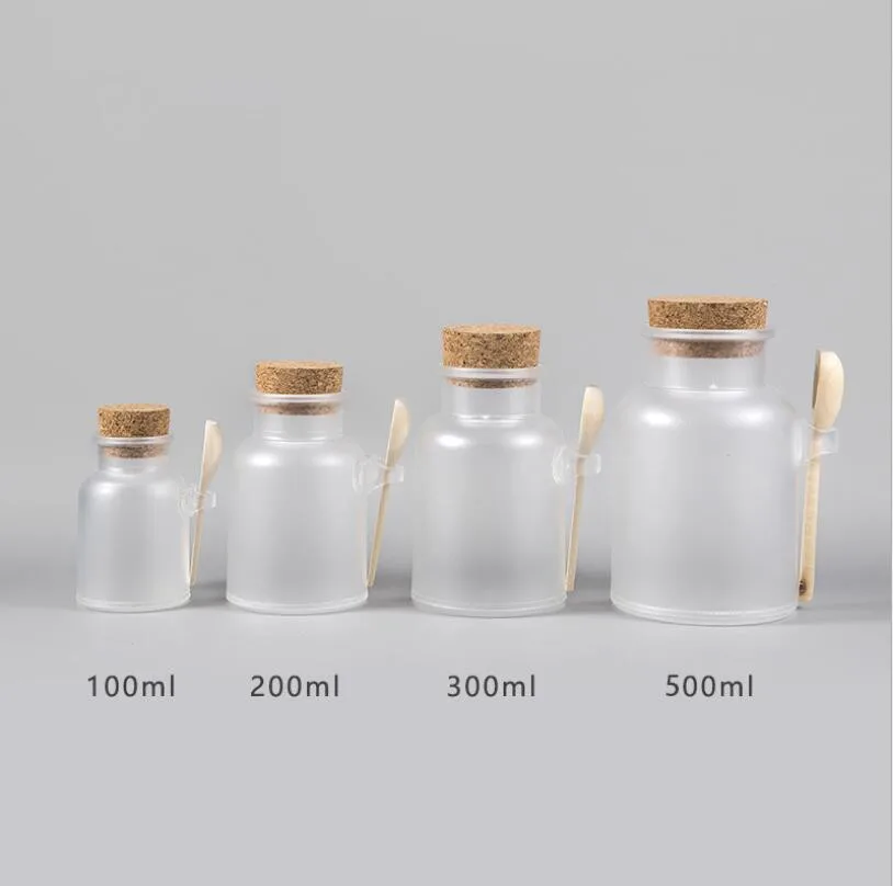 10pcs/Lot 100g 200g 300g 500g Matte Plastic Bath Salt Jars ABS Round