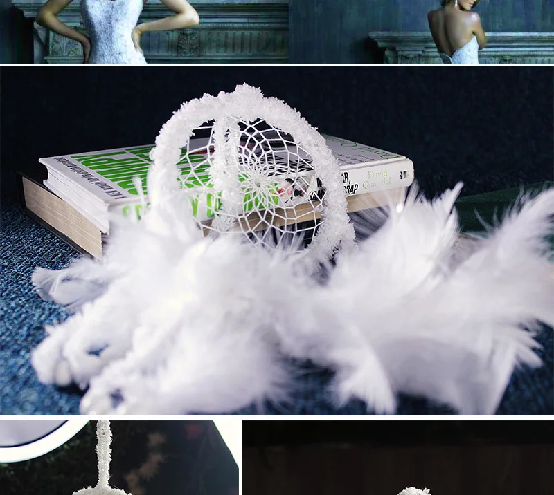 Hot Selling Dreamcatcher White Plush Pendant Car Mounted Pendant Classmates Gift Wedding Dreamcatcher XR041
