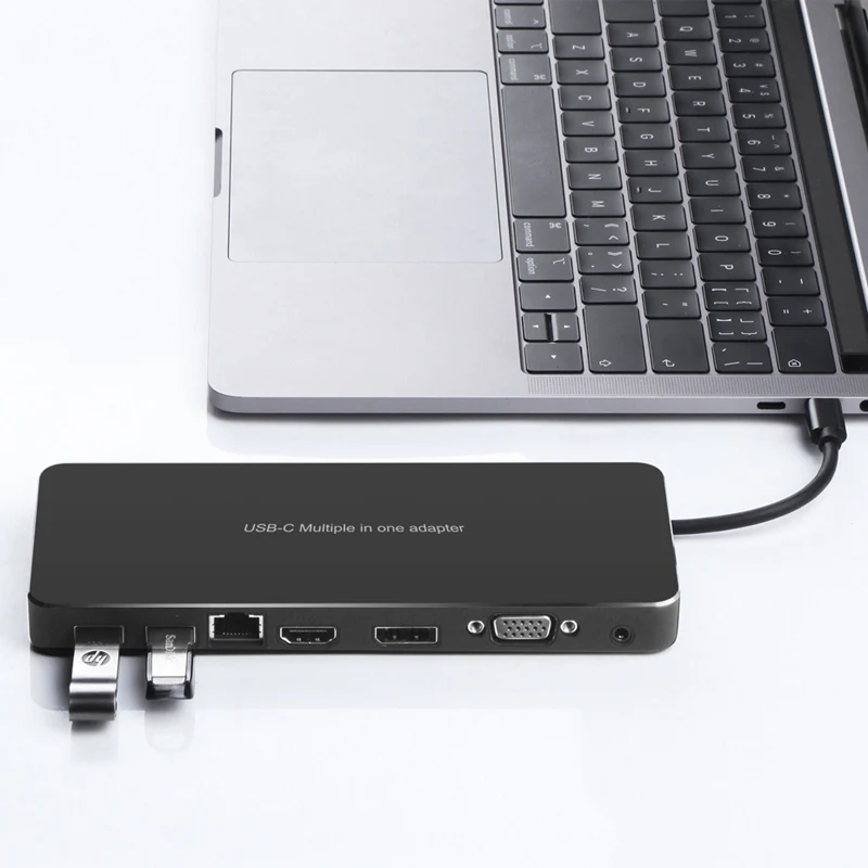 Мульти usb type C к HDMI адаптер USB-C HDMI VGA DP RJ45 3,5 мм разъем PD Зарядка адаптер док-станция конвертер для MacBook huawei mate 10