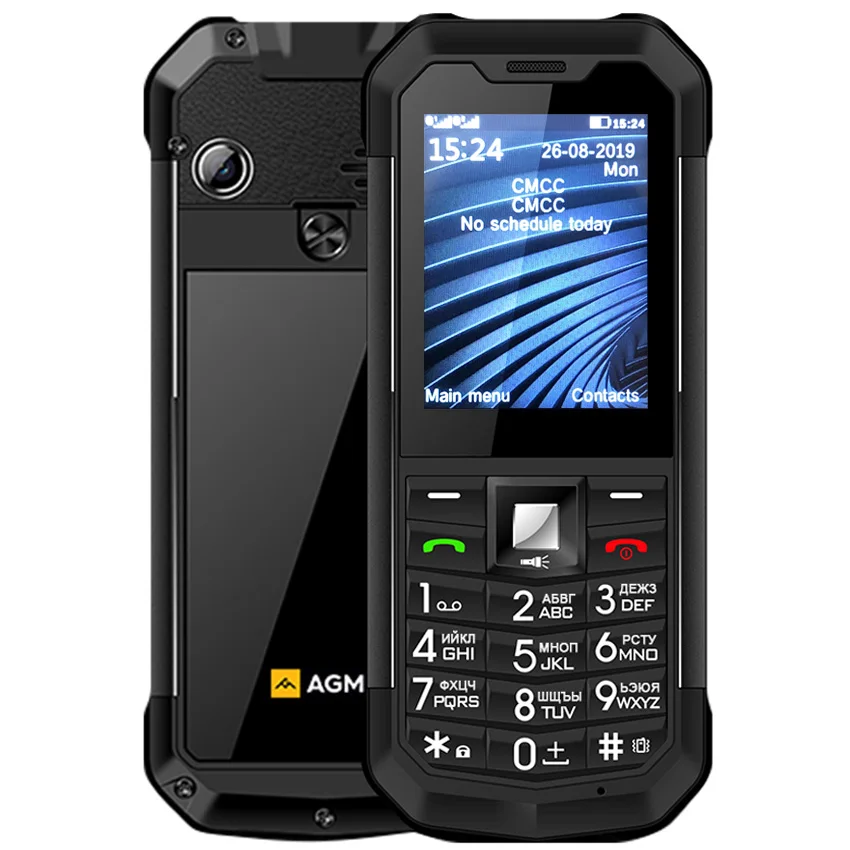 Черный AGM M3, русская клавиатура, прочная, IP68, водонепроницаемая, ударопрочная, кнопка для мобильного телефона, две sim-карты, 1970 мА/ч, FM, разблокировка, GSM мобильный телефон - Цвет: Черный