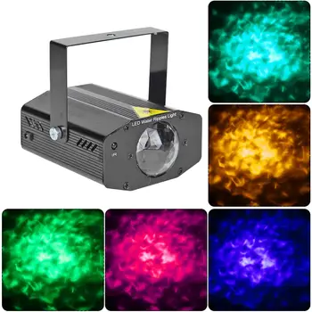 

RGB LED Stage Disco Light Remote Control Water Ripples Light Mini Laser Projector with Remote Control for Bar Night Club