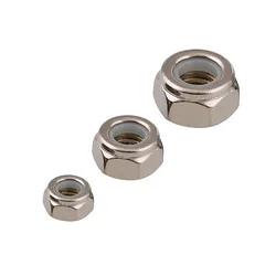 50pcs/lot M2 M2.5 M3 M4 M5 M6 M8 Nickel Plated Steel Hex Nylon Insert Lock Nut Self-locking Locknut DIN985