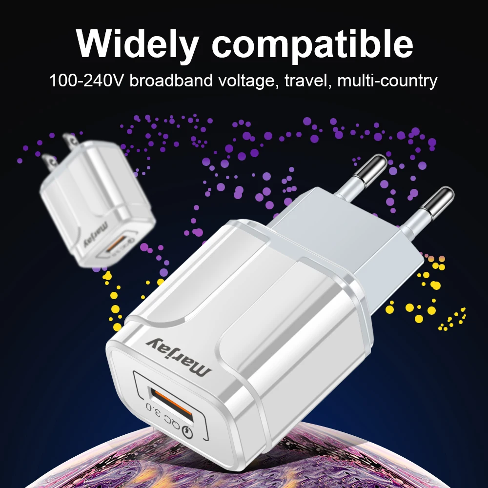 Marjay USB зарядное устройство Quick Charge 3,0 для iPhone X XR 7 8 1 порт-USB зарядное устройство для samsung A70 зарядное устройство для мобильного телефона Xiaomi huawei