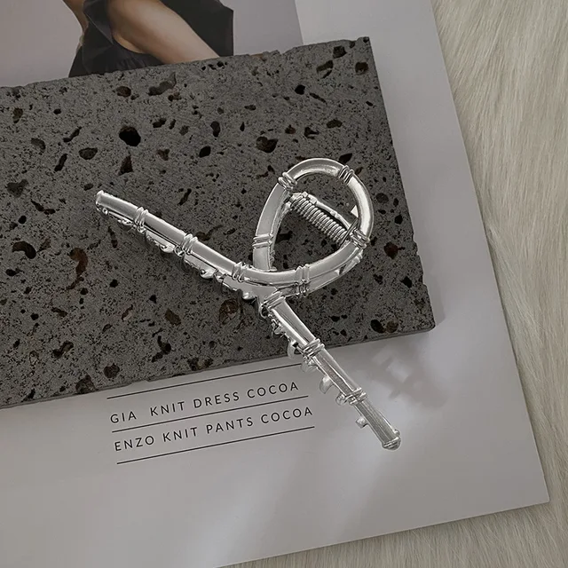 Ruoshui Woman Novelty Irregular Hairpins Punk Style Metal Silver Hair Claws Barrettes Women Hair Accessories Hair Clips Hairgrip style 6