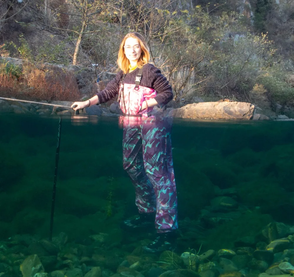 Waders de Pesca Impermeável e Respirável Wader com Zíper de Cobre Resistentes ao Desgaste Wygu Feminino Peito Waders Anexado Meias 7 respirável peito wader com zíper de cobre,