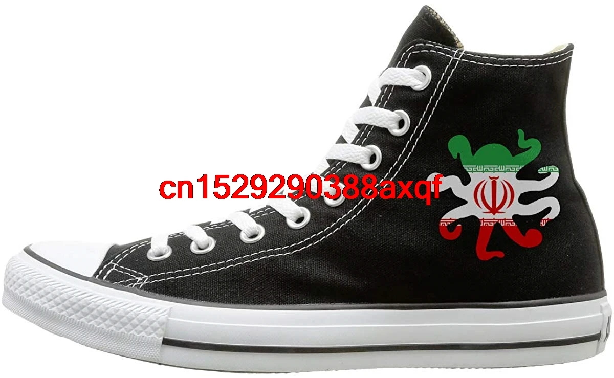 

Unisex Classic High-Top Lace Up Canvas Shoe,Octopus Shaped Iran Flag Trainers Sneaker For Boys Girls