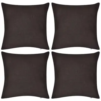 

4 brown Pillow covers Cotton 80x80 cm