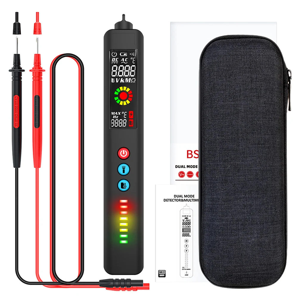 BSIDE X2 X1 Multimeter Infrared Thermometer Flashlight Smart Voltage Detector LCD 3 Modes AC DC Voltage Sensor Pen Multimeters tailors tape measure Measurement & Analysis Tools