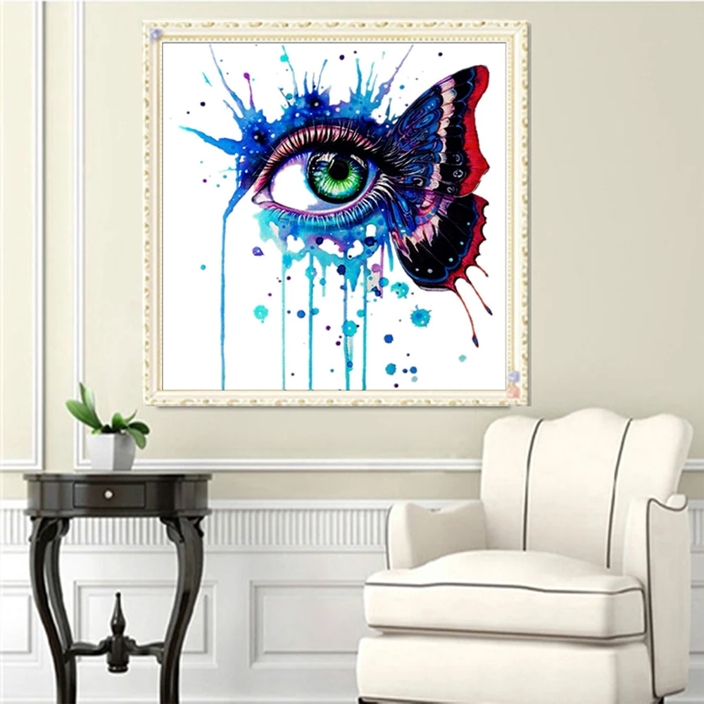 5D алмазная картина Набор сделай сам полная дрель круглые стразы бабочка глаз