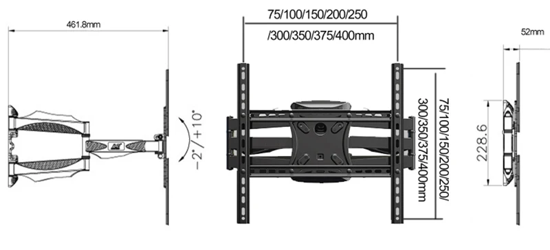 NB P5 Full Motion 3" /40"/4" /50"/5" lcd светодиодный настенный кронштейн для телевизора 6 поворотных рычагов Макс. VESA 400x400 мм Кронштейн для ТВ