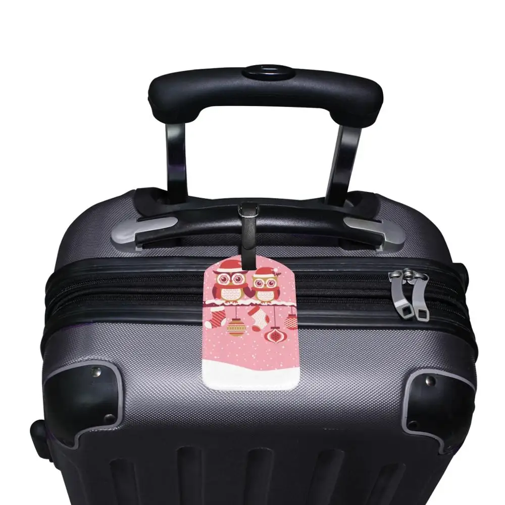 ALAZA розовая кожаная бирка для чемодана LabelBag Подвеска Сумочка Merry Christmas портативные дорожные аксессуары имя ID адрес бирка
