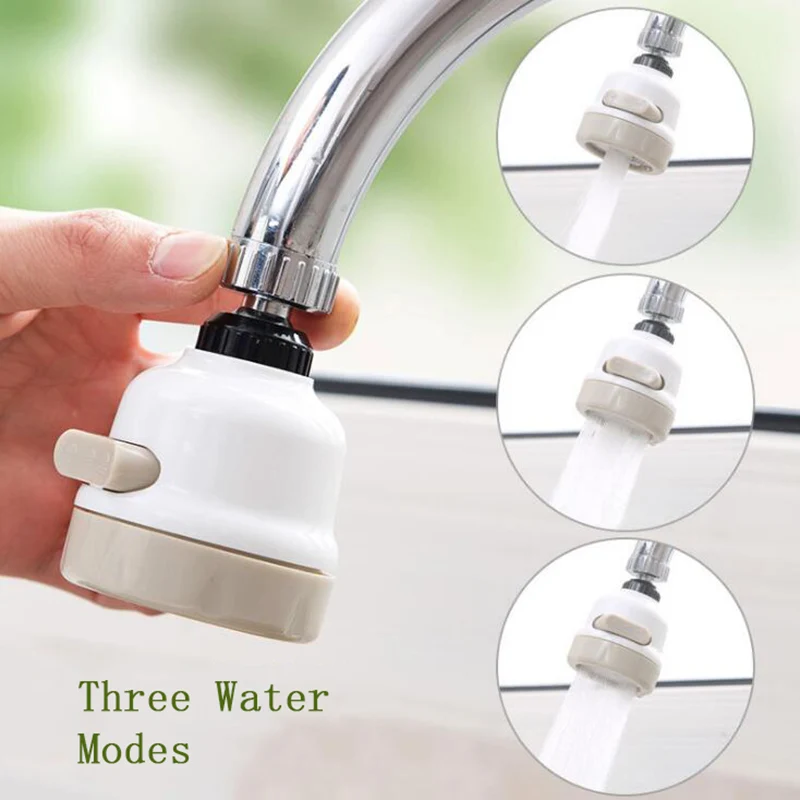 

Creative Moveable Kitchen Tap Head Universal Three-Mode Water-Saving 360 Degree Rotatable Faucet Water Saving Filter Sprayer