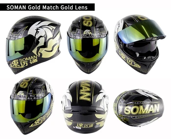 

Double Lens Highway Riding scooter Motor kask ECE Approval Helmet Motorcycle Full Face Helmets Soman SM960+Multi Visor