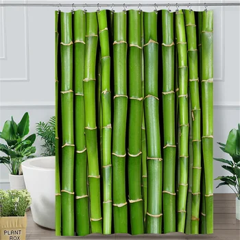 

3D Shower Curtain Green Vitality Curtain With Hooks for Bathroom Printed Plant Nature Inspired rideau douche