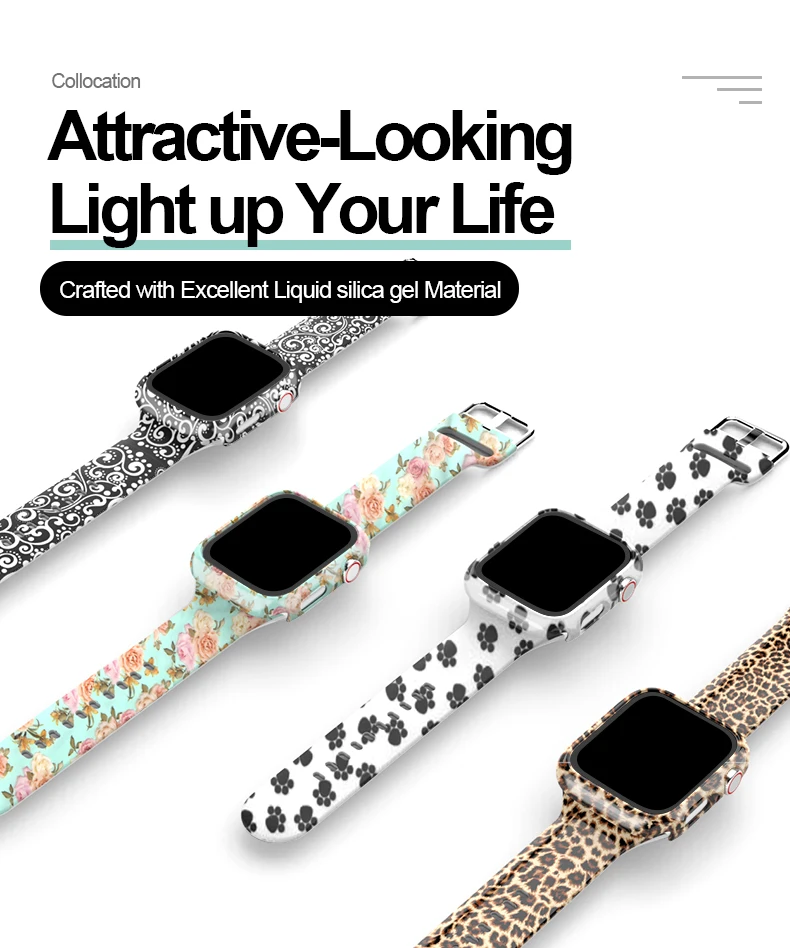 Silicone Strap+Cover for Apple Watch Bands 44mm 40mm 42mm 38mm Screen Protector, Glass+Silicone Wristband Strap for iwatch 2 in1 Silicone Strap+Cover for Apple Watch Bands 44mm 40mm 42mm 38mm Screen Protector, Glass+Silicone Wristband Strap for iwatch 2 in1