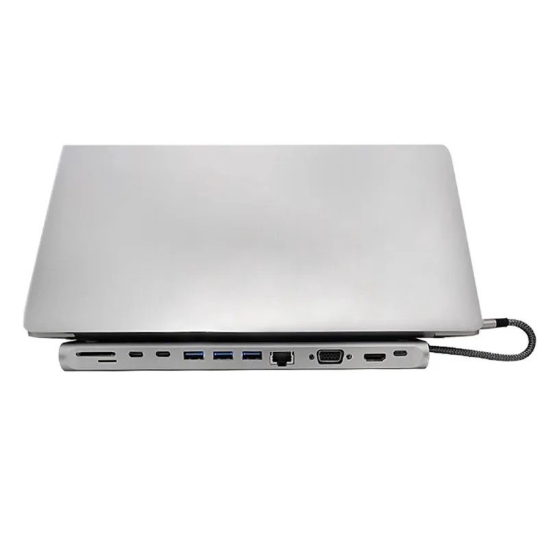 Тип-C 12 в 1 Многофункциональный USB 3,0 Порты и разъёмы док-станция для Тип с разъемами типа c и HDMI HD HUB адаптер Тип-C