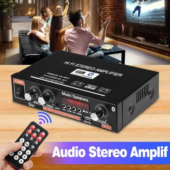 

2CH LCD Display HIFI Audio Stereo Power Amplifier bluetooth FM Radio Car Home Remote Control Home Theater Amplifiers