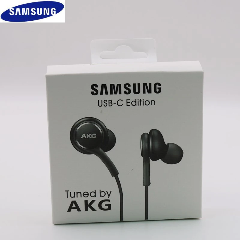 Original Samsung Galaxy Nota 10 + tipo C auriculares en-oído con cable de Control de volumen del micrófono USB-C auriculares para A90 A80 A60 A8S Huawei P30