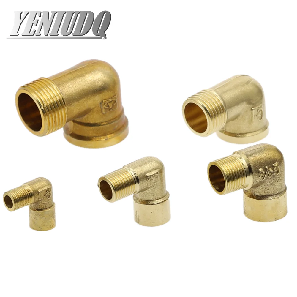 Brass Pipe Male Elbow Adapter Connector 1/4 inch Thread Fittings 
