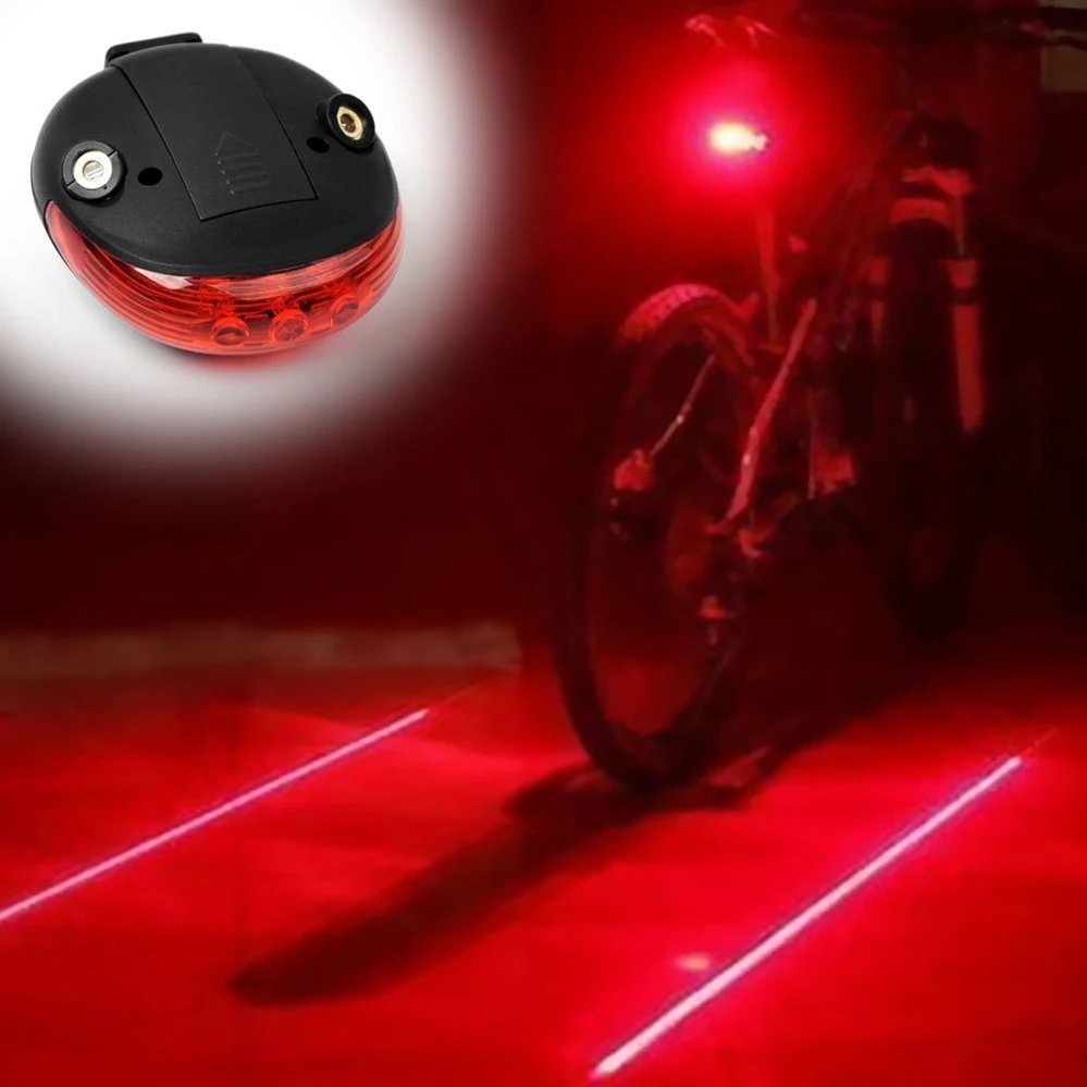 Top Bicycle LED Taillight Safety Warning Light 5 LED 2 Laser Night Mountain Bike Rear Light Waterproof Cycling Bike Light Cool 3