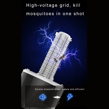 

USB Rechargeable Mosquito Killer With Handles LED Tube Electric Shock Mosquito Trap Home Indoor Outdoor Camping Removable
