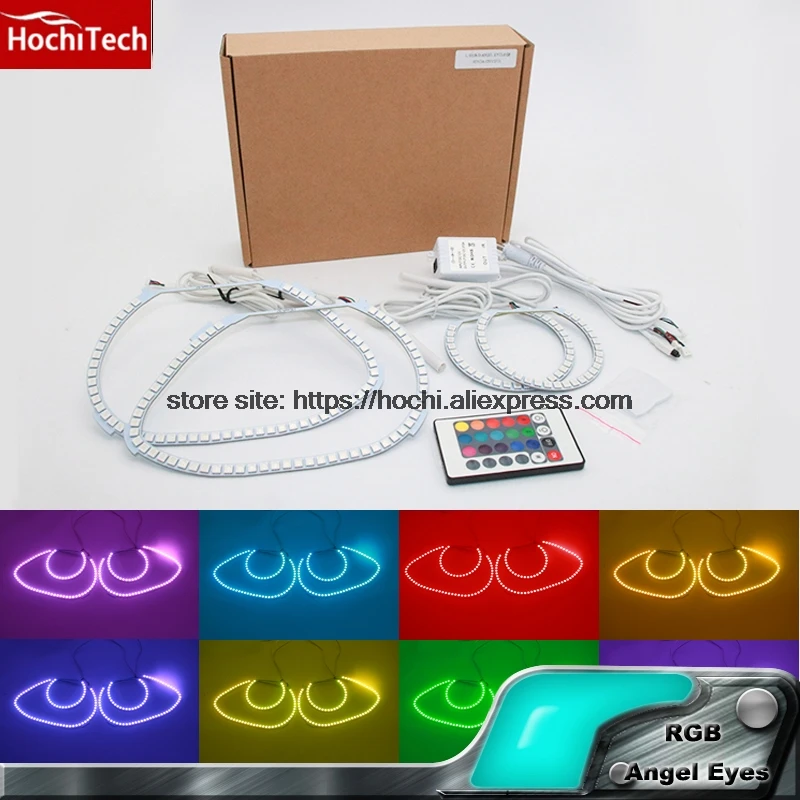 HochiTech RGB многоцветный светодиодный ангельские глазки набор ортопедических колец супер яркий стиль автомобиля для Honda Civic FD 2006 2007 2008 2009 2010