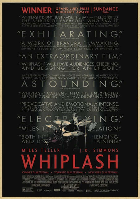 Whiplash Damien Chazelle Miles Teller Jksimmons Movie Poster Kraft