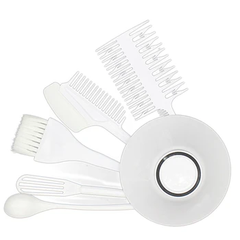 

6pcs Portable Bowl Professional Brush Comb DIY Home Salon Tint Hair Coloring Tool Set Reusable With Scale Styling Accessories