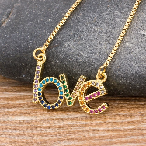 New Arrival Love Letter Pendant Necklace Gold Color Name  Jewelry Chain Chocker For Women Girls Birthday Wedding Party Gift